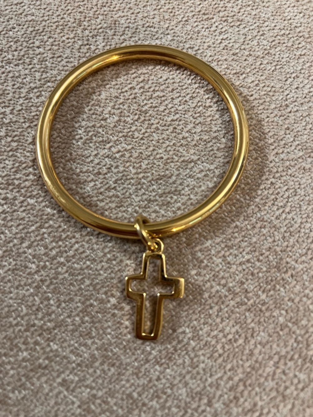 Givenchy Gold-Tone Cross Charm Bangle Bracelet